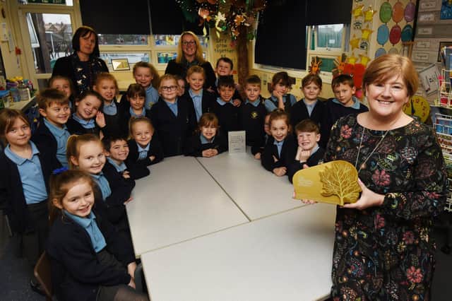 Jacqui Birch pictured with her class