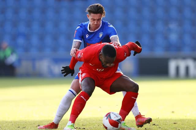 Gavin Massey in action on his return to Colchester