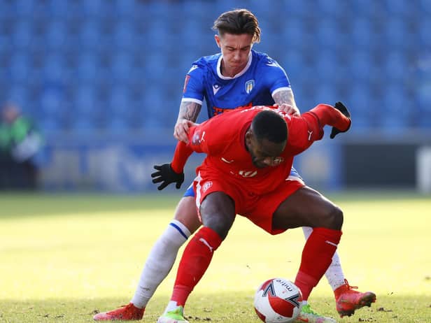 Gavin Massey in action on his return to Colchester