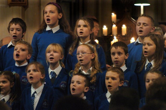 ‘Makin Music’ winners, Samlesbury CE Primary School, perform at the Lancashire Evening Post Carols By Candlelight event held at St Johns Minster, Preston