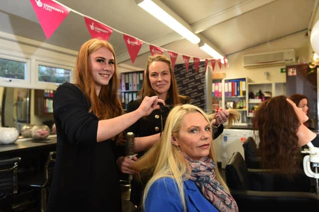 Apprentice Leila Nicholson with Donna Denton, co-director of Tyler Lee CIC and Janine Heyes head of vocational learning at Three Towers