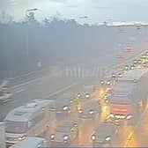One M6 lane (lane 1 of 3) has been closed after an accident on the northbound carriageway just before junction 28 in Leyland