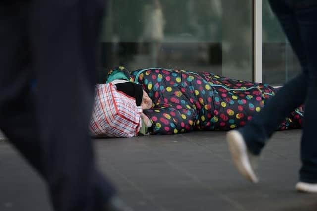 Campaigners draw attention to the number of rough sleepers and the number of empty properties
