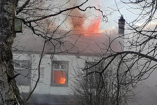 The Dover Lock Inn on fire