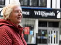 Glynis outside the now closed WHSmith's in Standishgate