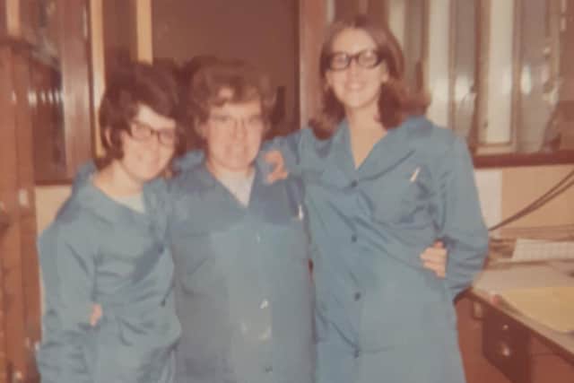 Glynis (right) at Woolworths.in the 1970s with friends Dorothy and Christine