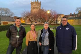 Left to right: Colin Greenhalgh (Groundwork), Jess Rotherham (The Old Courts), Bernie Dalrymple (Lancashire Wildlife Trust) and Tom Flower (Wigan Athletic Community Trust)
