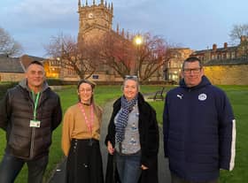Left to right: Colin Greenhalgh (Groundwork), Jess Rotherham (The Old Courts), Bernie Dalrymple (Lancashire Wildlife Trust) and Tom Flower (Wigan Athletic Community Trust)