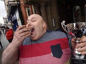 The most-recent winner of the World Pie Eating Championships, Martin Gerard