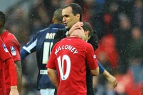 Shaun Maloney and Roberto Martinez during their Latics days