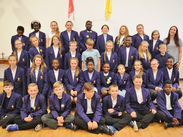 St John's Church primary school , Orton Goldhay year 6 leavers Y617 EMN-170308-134633001