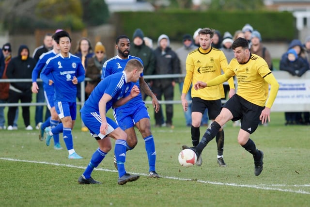 Action and celebrations from Littlehampton Town's FA Vase win over Brockenhurst at the Sportsfield - with their 4-1 penalty shootout win after a 3-3 draw has put them in the quarter-finals / Pictures: Stephen Goodger