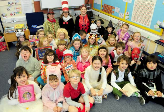Pupils at Sidlesham Primary dressed up as their favourite book characters for World Book Day in 2014. Picture by Kate Shemilt C140301-4