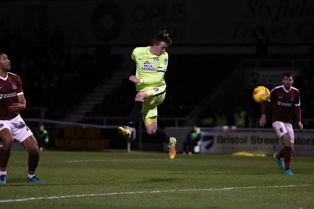 A terrible game, but a memorable finish for Posh as Chris Forrester (pictured) headed home the only goal in the 93rd minute.