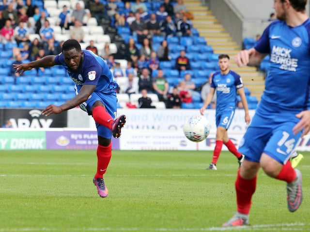An outstanding game against a top Wigan side which Posh came from behind to win with two goals from Junior Morias (pictured) and one from Jack Marriott in the 90th minute.