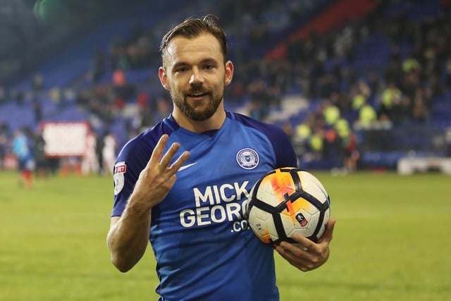 Danny Lloyd (pictured) hammered a hat-trick as Posh thumped 10-man Tranmere in an FA Cup replay live on TV. Jack Baldwin and Marcus Maddison (penalty) also scored.
