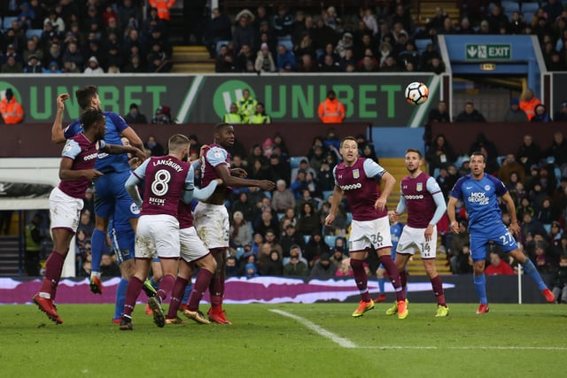 Posh delivered a superb display in a third round FA Cup tie at Villa Park after falling behind to an early goal against the Championship promotion favourites. Goals from Jack Marriott (2) and Ryan Tafazolli (pictured) turned the game on its head in the final 15 minutes. Posh were thumped at home by Leicester City in the fourth round and, seven weeks after beating Villa, McCann was sacked.