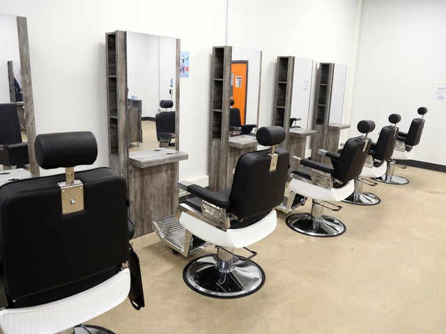 As well as hairdressing there are workshops including for printing, design, a chocolate factory, mechanics, bicycle maintenance, plumbing, electrical training