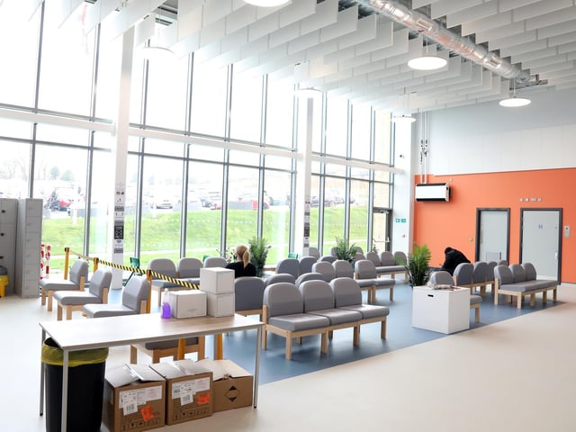 Prison visitors can use the large waiting area