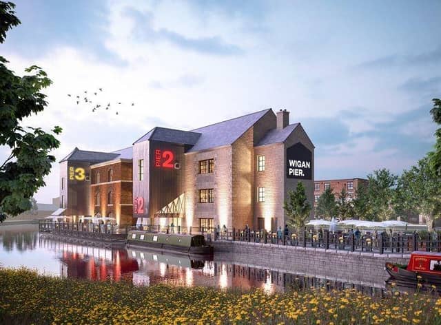 An artist's impression of the revamped Wigan Pier buildings