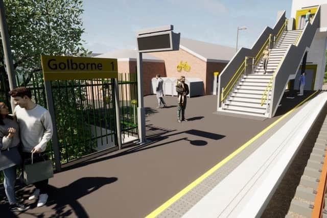 An artist's impression of how Golborne railway station could look