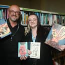 The late Julie Bramhall's husband Carl Bramhall and daughter Kammalah Bramhall at the launch of Bramhall's Book Club