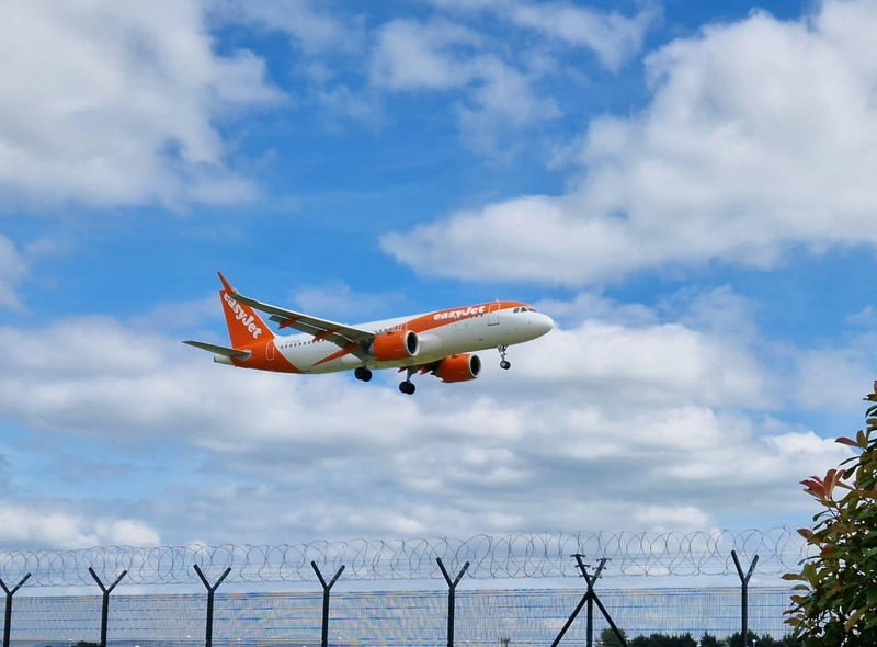 An easyJet flight comes in to land