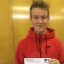 Wigan's David Quayle showing off his GCSE's at the Deanery before leaving for a scholarship in France