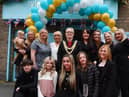 The Mayor of Wigan Coun Yvonne Klieve, centre, joins staff and clients at Tyler Lee Hair Company, Ormskirk Road, Pemberton as to celebrate 19 years in business.