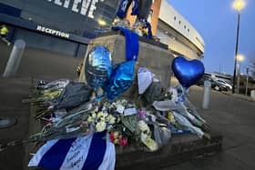 The Dave Whelan statue has become a shrine to Darren Orme