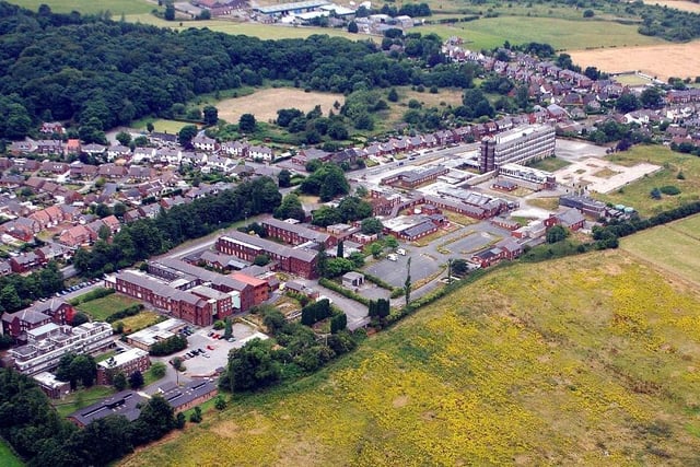 A view of Billinge hospital, this scene looks very different now as the hospital has been demolished and housing estates built.