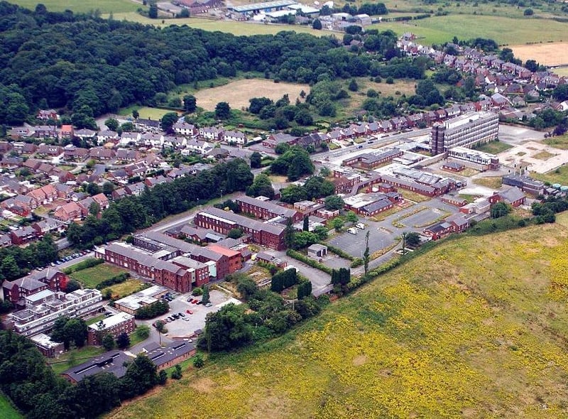 A view of Billinge hospital, this scene looks very different now as the hospital has been demolished and housing estates built.