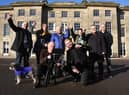 From left, Coun Ron Conway, Coun Laura Flynn, Ian Boardman and Joanne Smith from Friends of Haigh Hall and Open Access group, Coun Chris Ready, James Winterbottom director of digital, leisure and wellbeing at Wigan Council and creative directors Al and Al (front).