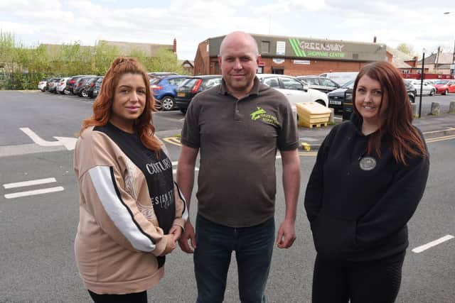 Independent business owners Kirsty Lewis, Gary Griffiths and Aydean Simm want the market to return to Ashton