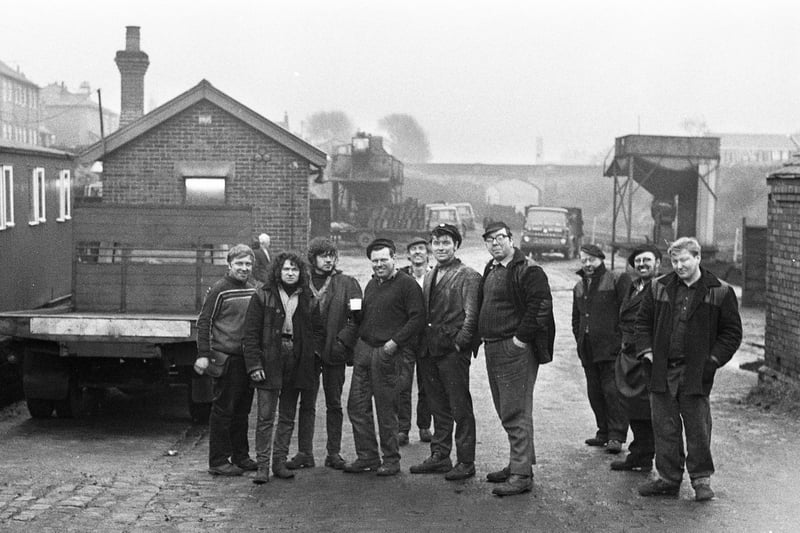 Workers in Orrell coal yard in Sandbrook Road, Orrell, in January 1972.