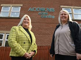 Director Karen Idle (left) and manager Sara Porter (right) outside Acorns Care Centre in Hindley, Wigan