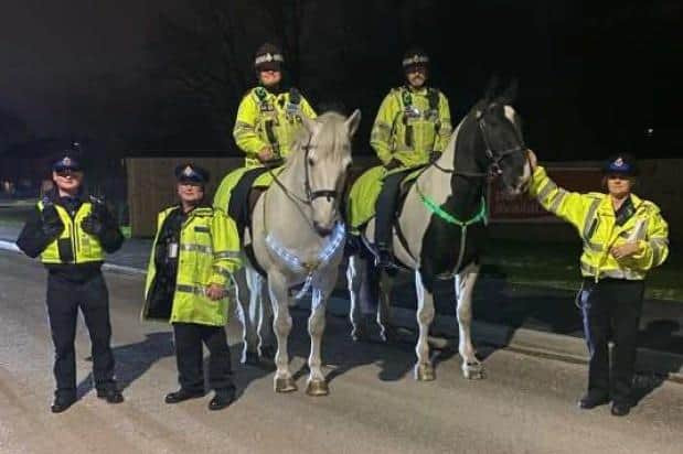 Mounted police on patrol in Wigan on a previous operation