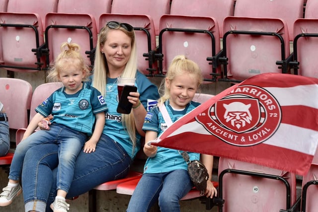 Wigan Warriors fans at the DW Stadium for the Challenge Cup quarter-final tie against Warrington Wolves.