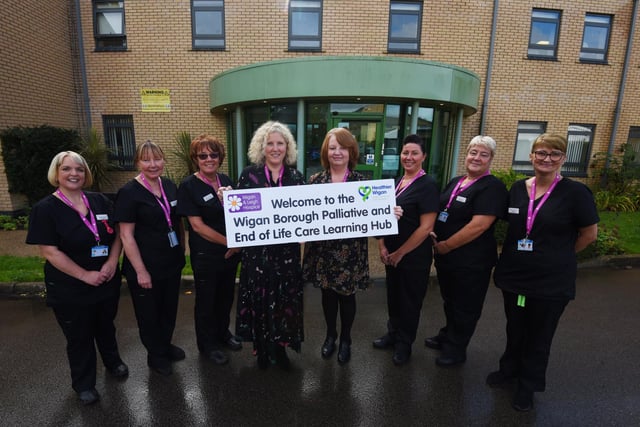 Staff at the launch of the new hub at Wigan and Leigh Hospice