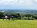 A view over the countryside on a sunny day from Beacon Country Park, Up Holland.