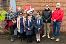 Children from Sacred Heart primary school attending Leigh Neighbours holiday club this summer at the Turnpike Gallery made some drawings of Keely Hodgkinson, some of which are now immortalised in a plaque celebrating her achievements