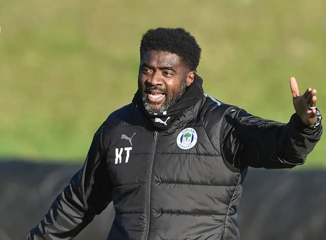 Wigan Athletic boss Kolo Toure taking training at Christopher Park