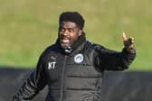 Wigan Athletic boss Kolo Toure taking training at Christopher Park