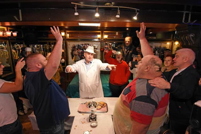 The 2019 World Pie-Eating Championship at Harry's Bar on Wallgate which was eventually won by Ian Gerrard in 35.4 seconds