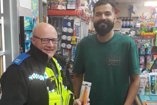 Officers visited several convenience stores in Ince to to give advice on the safe storage and sale of knives