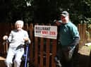 Michael Bullivant, right with father Stan at the new access path to Worthington Lake