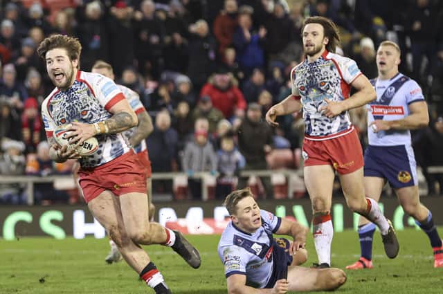 Shorrocks went over for a try in Leigh's victory over St Helens last week