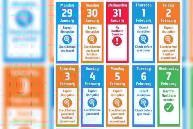 Northern  has released a travel advice calendar to highlight when services will be affected.
