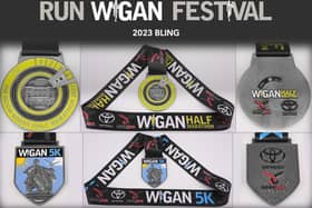 The medals for the 2023 Run Wigan Festival