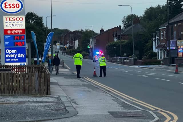 Bolton Road, Ashton was closed for several hours as the investigation got under way